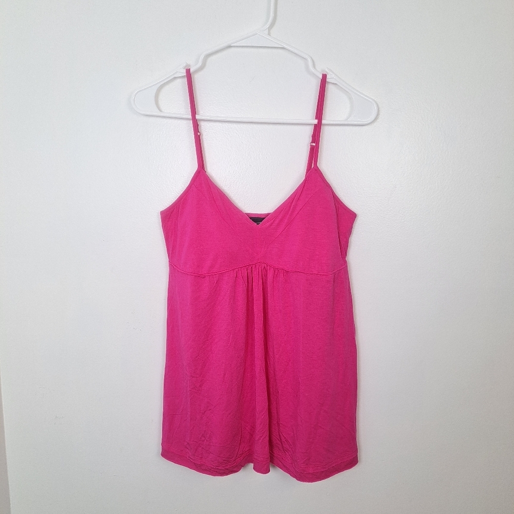 Moda International Pink Modal‎ Blend Y2K Babydoll Girly Tank Top Size Small